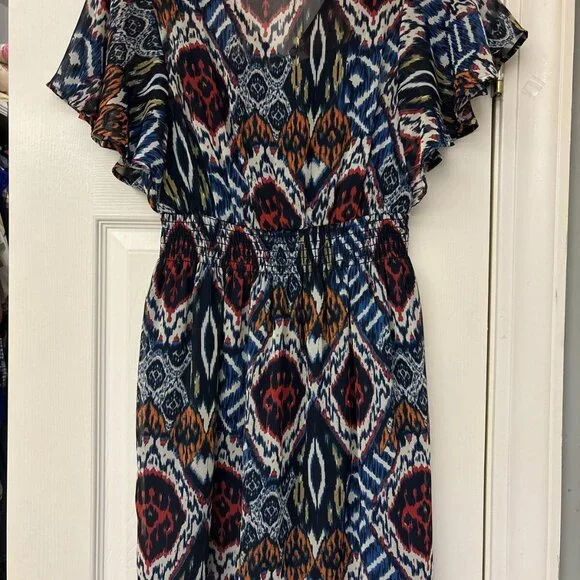 As You Wish Baby Doll Dress Womens MediumV-neck Knee Length Light Weight Boho - Picture 8 of 8